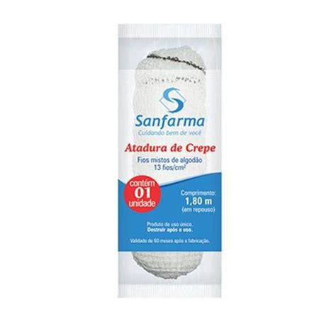 Atadura De Crepe Sanfarma 13 Fios 15Cm X 1 8M 1 Unidade Atadura