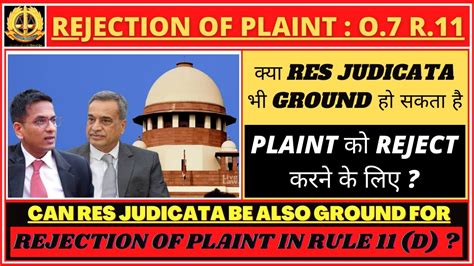 Order Rule D Rejection Of Plaint Can Res Judicata Be Also