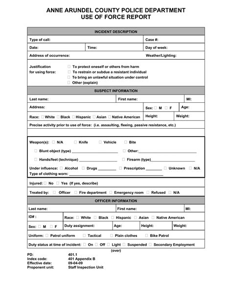 Police Report Pdf Forms Fillable And Printable