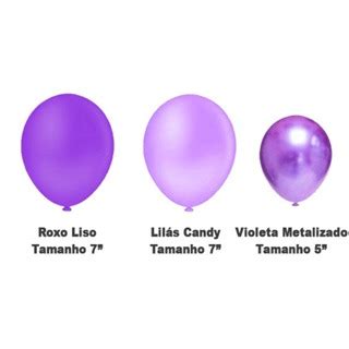 Kit 125 Balões Roxo Lilás Violeta Metalizado Balão Bexiga Liso