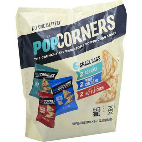 Popcorners Popped Corn Snacks Sea Salt White Cheddar Sweet Salty