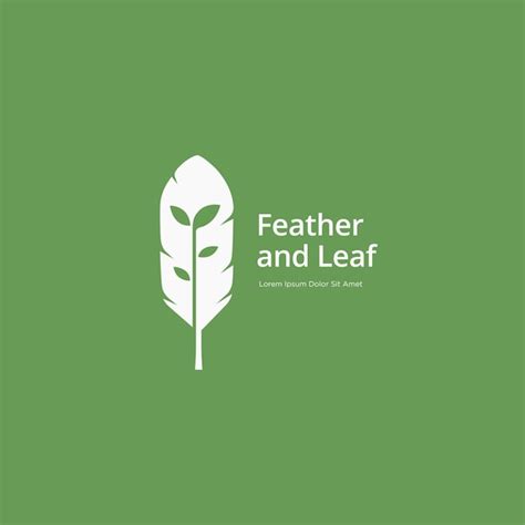 Premium Vector Feather And Leaf Plant Grow Logo Design Concept Vector