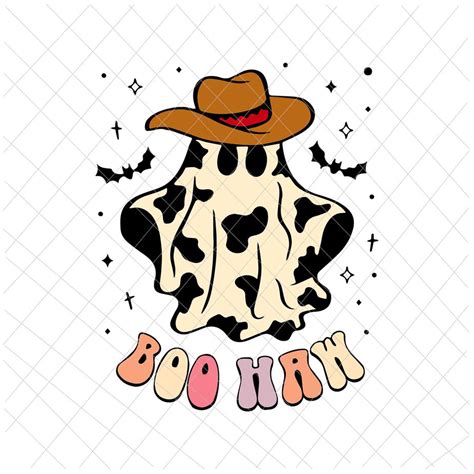 Boo Haw Svg Ghost Western Cowboy Cowgirl Funny Halloween Spooky Svg