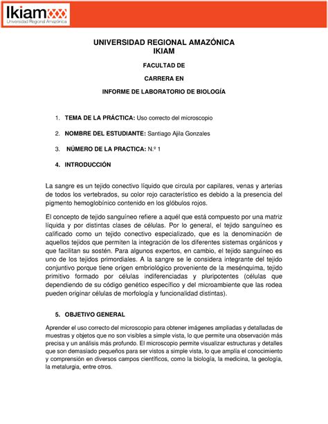 Formato Para Informe De Laboratorio 1 1 Universidad Regional