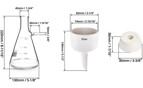 Qwork Ml Buchner Funnel Kit Filter Flask Set L Vacuum Flask Mm