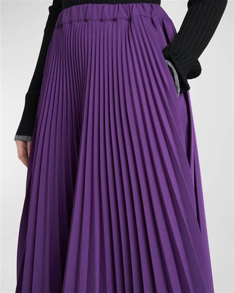 Plan C Asymmetric Pleated Midi Skirt Neiman Marcus