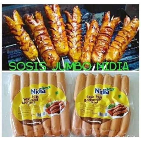 Jual Sosis Sapi Jumbo Nidia 500 Gram Isi 12 Shopee Indonesia