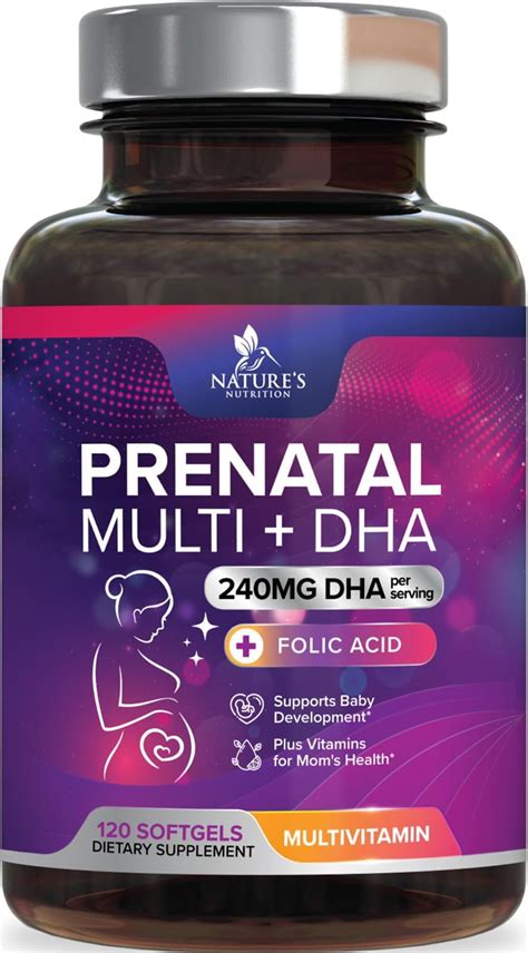 Prenatal Multivitamins With Folic Acid DHA Vitamins D3 B6 B12 Iron