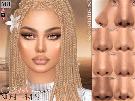 The Sims Resource [patreon] Carissa Nose Preset N43