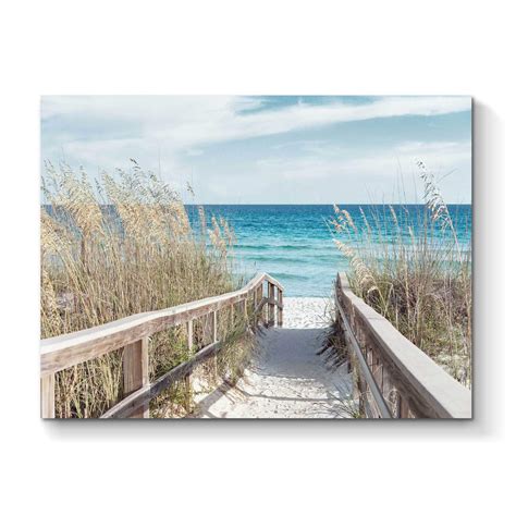 TAR TAR STUDIO Beach Artwork Seascape Wall Art: Seaside Painting Fence