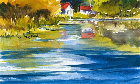 Peaceful Retreat Lake Scene this is Home Watercolor Landscape - Etsy