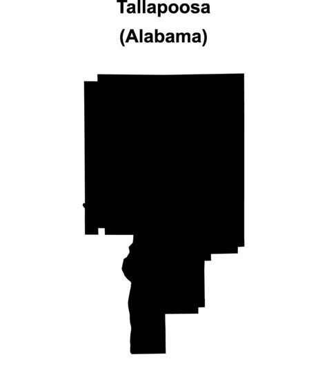 Tallapoosa County Alabama Blank Outline Map Vector Art At