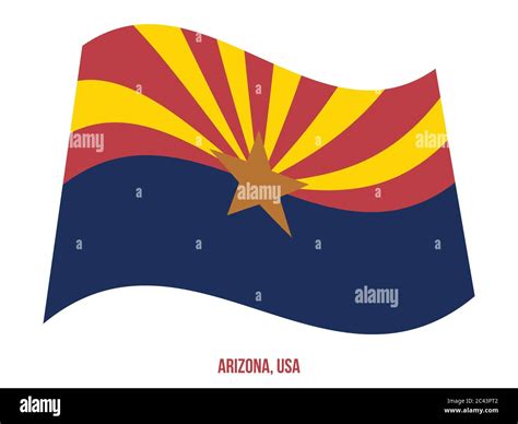 Arizona Usa State Flag Waving Vector Illustration On White Background