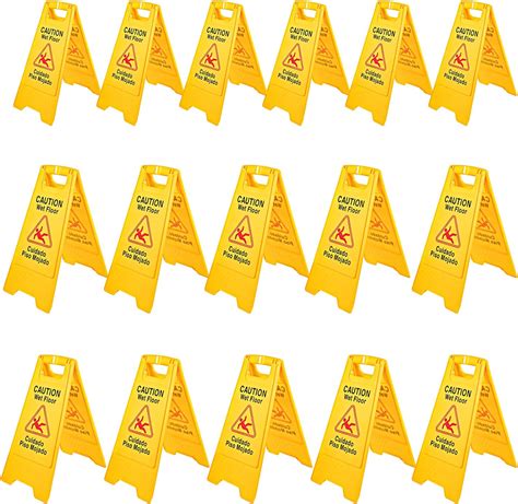 Bestequip 16 Pack Wet Floor Sign 25 Caution Signs Wet