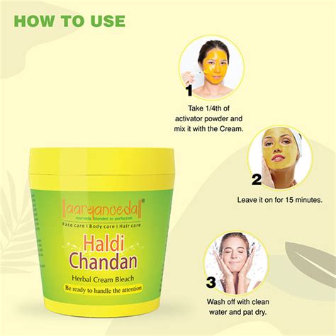 Buy Aryanveda Herbal Bleach Cream Haldi Chandan 250 Gm Online At Best