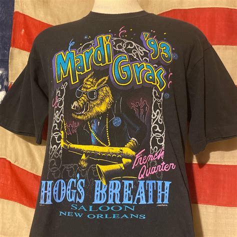 Vintage 90s Hogs Breath Saloon New Orleans Mardi Depop