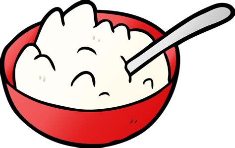 cartoon bowl of porridge 12235787 Vector Art at Vecteezy