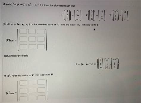 Solved 1 Point Suppose T R R Is A Linear Transformation Chegg