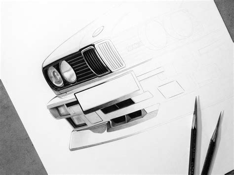 BMW E30 M3 | Realistic Drawing :: Behance