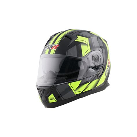 Modular Flip-Up Motorcycle Helmet- Lime Green - six-gear