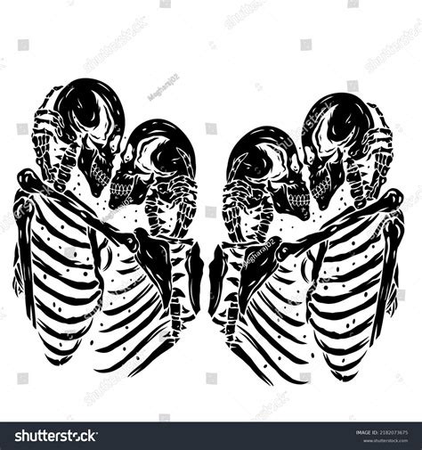 Skeleton Love Vector Human Skull Lovers Stock Vector (Royalty Free ...