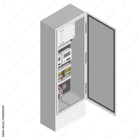 アイソメトリック 電気設備の制御盤、配電盤、分電盤 素材庫向量圖 Adobe Stock