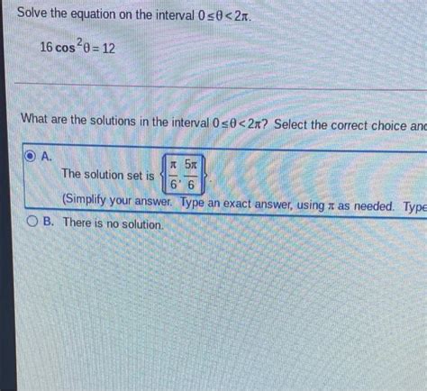 Solved Solve The Equation On The Interval S