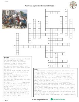 The Westward Expansion Crossword Puzzle Grades 6 8 PDFs TpT