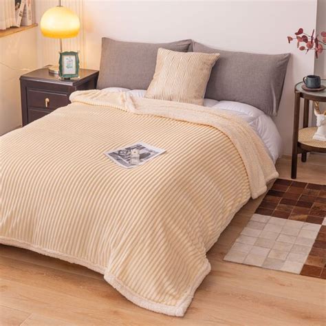 Hogar Y Blanco Ropa De Cama Frazadas Frazada Lisa Rayada C