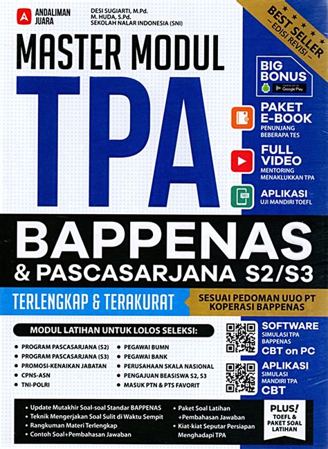 Jual Buku New Master Modul TPA Bappenas Pascasarjana S2 S3 Terlengkap