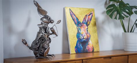 The rabbit steel sculpture - metal artwork