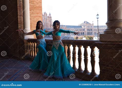 Two Belly Dancers Dancing In The Place In Seville The Dancers Are