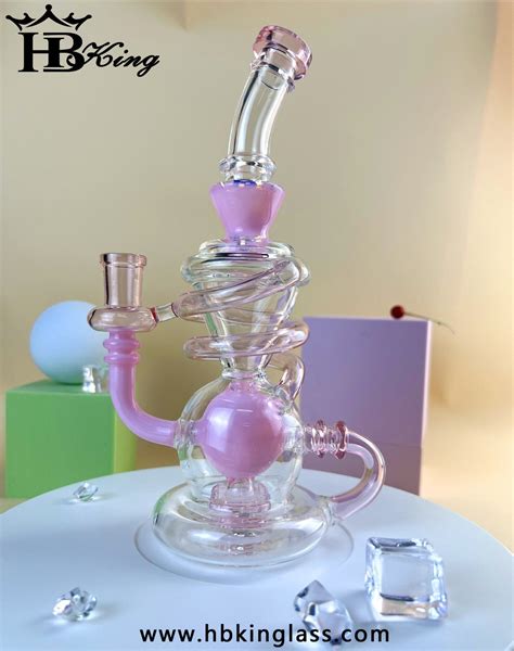 Glass Water Pipe Glass Smoking Pipe Dab Rig Oil Rig Complex Recycler High Quality Galss