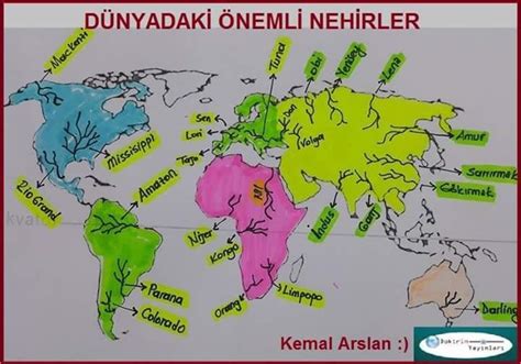 Dunya Dilsiz Haritasindaki Goller Ve Akarsular Lütfen Isimleri Turkce