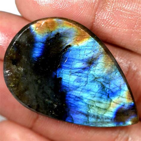 Cts Natural Exclusive Labradorite Cabochon Pear Loose