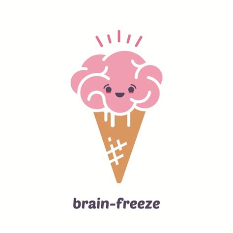 Brain Ice Cream Brain Freeze Crisis Idea Concept Stock Vector Image