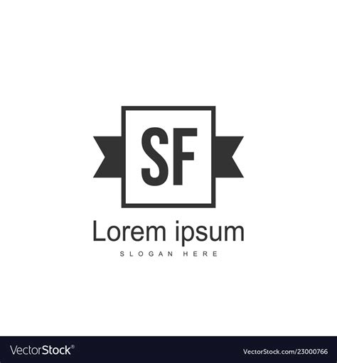 Sf logo template design initial logo design Vector Image