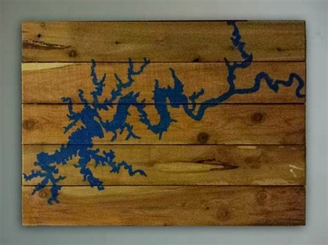 Items similar to Lake Cumberland, Lake Cumberland Map, Rustic Wood Lake ...