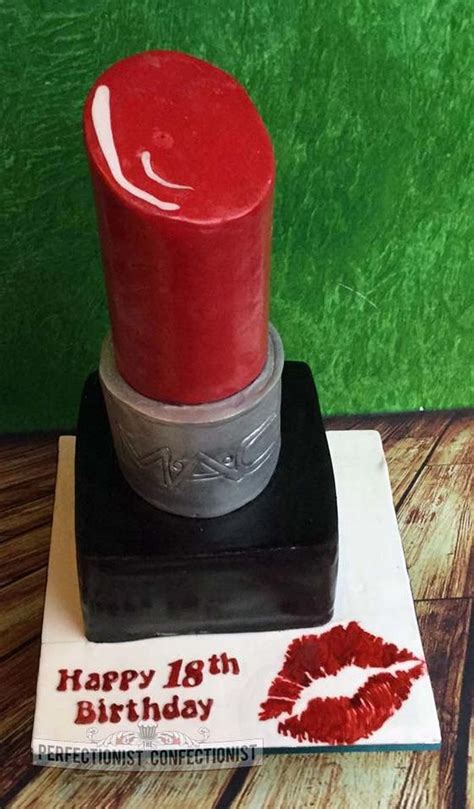 Audrey Mac Lipstick Birthday Cake Decorated Cake By Cakesdecor