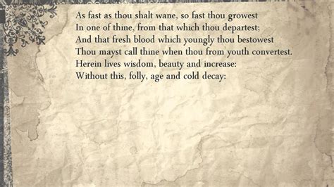 Shakespeare Sonnets Literaturepoetry Sonnet 11 As Fast As Thou