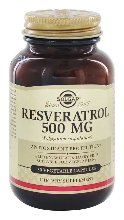 Solgar Resveratrol 500 Mg 30 Vegetarian Capsules