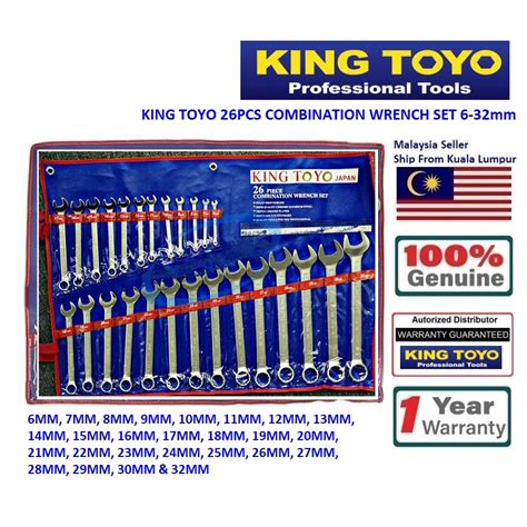 King Toyo Kt S Combination Wrench Set Pcs Shopee Malaysia