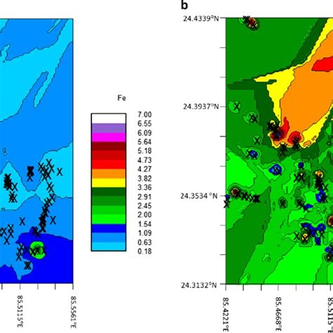 Spatial Distribution Map Of A Iron And B Tds In The Groundwater Of