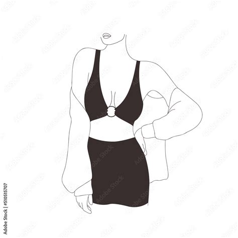 Abstract Female Body Silhouette Contemporary Minimalist Woman Figure