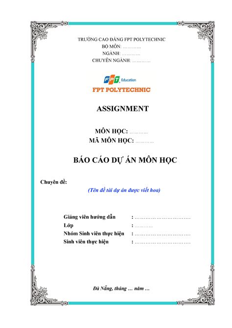 Form Bao Cao Assignment Mon Hoc Tr Ng Cao Ng Fpt Polytechnic