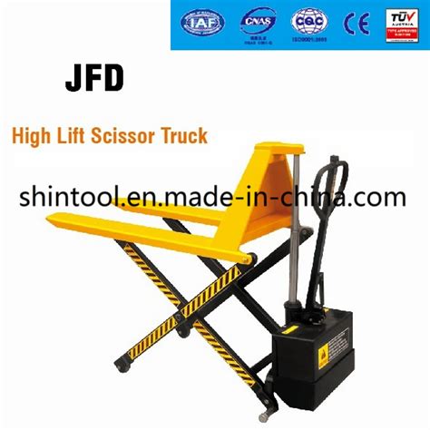 1 Ton Electric High Lift Scissor Truck Double Piston China High