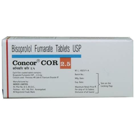 Concor Cor Uses Price Dosage Side Effects Substitute Buy Online