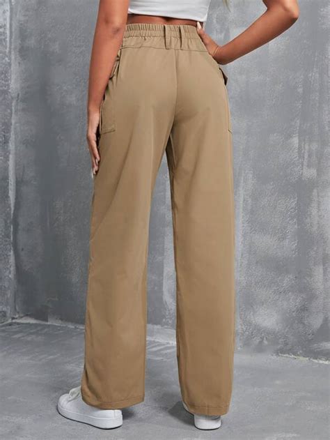 Shein Ezwear High Waist Flap Pocket Cargo Pants Shein Usa