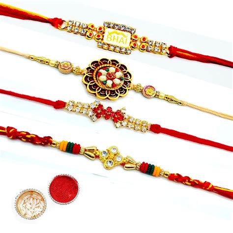 Buy 4 Pcs Rakhi Set For Brother Sisterraksha Bandhan Rakhi Happy