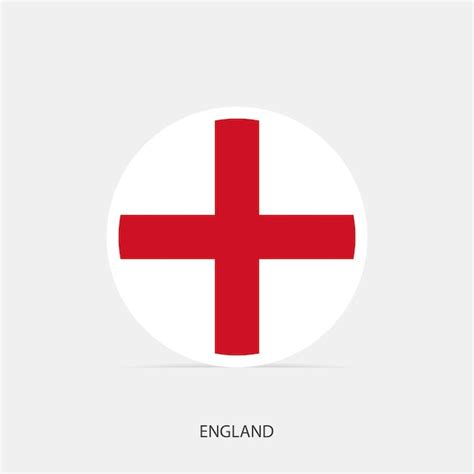 Premium Vector | England round flag icon with shadow